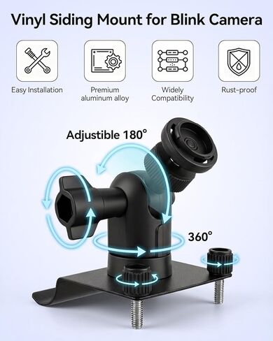2 حزمة حامل جانبي من الفينيل متوافق مع Blink Outdoor 2K+/ Blink Outdoor 4/(الجيل الثالث) XT3/Blink XT/XT2/Mini، دعامة تثبيت قابلة للتعديل مع خطافات مشابك جانبية من الفينيل in Kuwait