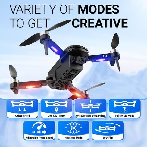 طائرة بدون طيار Contixo F16A RC Quadcopter مع كاميرا 1080P، تدفق بصري، إقلاع بمفتاح واحد، تثبيت الارتفاع، تقلب 360 درجة، اتبعني، طائرة بدون طيار للمبتدئين مع فيديو FPV في الوقت الحقيقي للأطفال والمراهقين in Kuwait