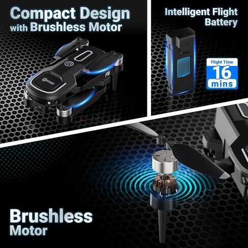طائرة بدون طيار Contixo F16A RC Quadcopter مع كاميرا 1080P، تدفق بصري، إقلاع بمفتاح واحد، تثبيت الارتفاع، تقلب 360 درجة، اتبعني، طائرة بدون طيار للمبتدئين مع فيديو FPV في الوقت الحقيقي للأطفال والمراهقين in Kuwait