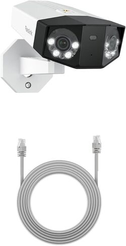 كاميرا أمان REOLINK Duo 3 PoE 16MP UHD مزدوجة العدسة مع رؤية بانورامية 180 درجة، رؤية ليلية ملونة، كشف ذكي، محادثة ثنائية الاتجاه، تتضمن كابل إيثرنت RJ45 Cat5 بطول 60 قدم in Kuwait