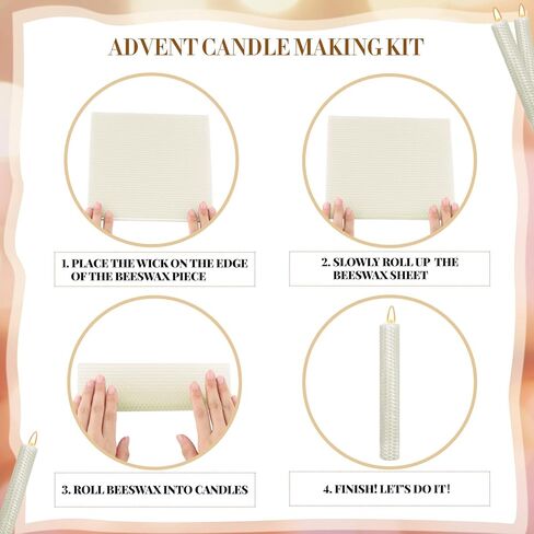 Yuntau 24 PCS عيد الشكر يوم الشمع العسل Makele Making Kit Fall Christmas DIY Taper Candle Comphes تشمل شمع العسل شمع العسل ومجموعة كيت القطن من أجل المرح عائلة المشروع (8 × 8 بوصات ولون الخريف) in Saudi Arabia