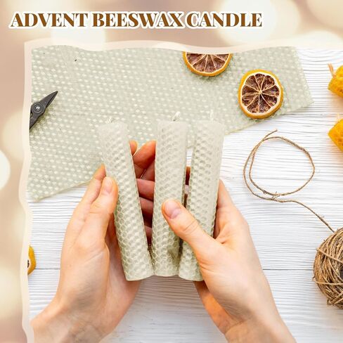 Yuntau 24 PCS عيد الشكر يوم الشمع العسل Makele Making Kit Fall Christmas DIY Taper Candle Comphes تشمل شمع العسل شمع العسل ومجموعة كيت القطن من أجل المرح عائلة المشروع (8 × 8 بوصات ولون الخريف) in Saudi Arabia