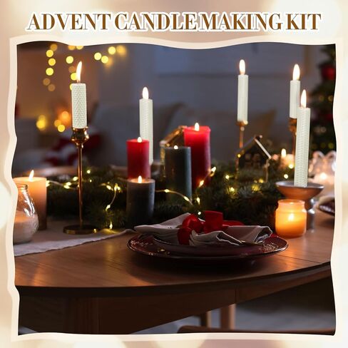 Yuntau 24 PCS عيد الشكر يوم الشمع العسل Makele Making Kit Fall Christmas DIY Taper Candle Comphes تشمل شمع العسل شمع العسل ومجموعة كيت القطن من أجل المرح عائلة المشروع (8 × 8 بوصات ولون الخريف) in Saudi Arabia