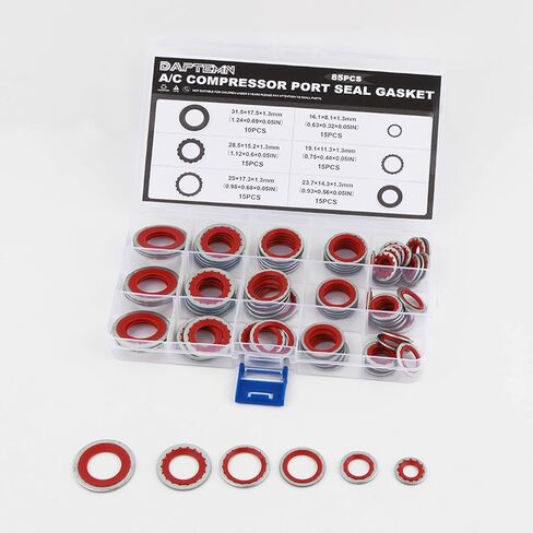 139PCS AC O Ring Kit Contains 30 Sizes,Durable A/C O Ring Assortment Kit with 54PCS Rubber Gasket & 85PCS Spacers for Seal Improvement,Professional AC Compressor Gasket Kits in Kuwait