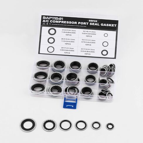 139PCS AC O Ring Kit Contains 30 Sizes,Durable A/C O Ring Assortment Kit with 54PCS Rubber Gasket & 85PCS Spacers for Seal Improvement,Professional AC Compressor Gasket Kits in Kuwait