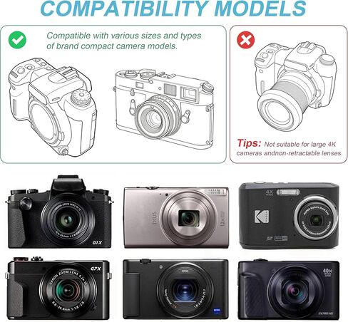Leayjeen Digital Camera Case Compatible with Sony DSCW800/W830,Canon PowerShot and More,Waterproof and Shockproof Universal Compact Digital Camera Bag with 2-3 Carrying Modes-Black(Case Only) in Saudi Arabia