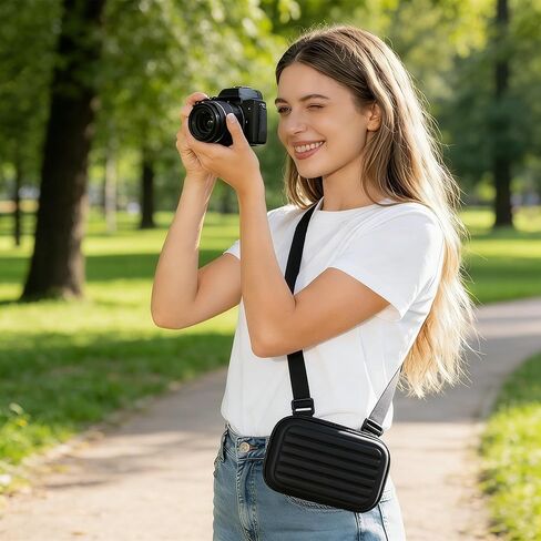 Leayjeen Digital Camera Case Compatible with Sony DSCW800/W830,Canon PowerShot and More,Waterproof and Shockproof Universal Compact Digital Camera Bag with 2-3 Carrying Modes-Black(Case Only) in Saudi Arabia