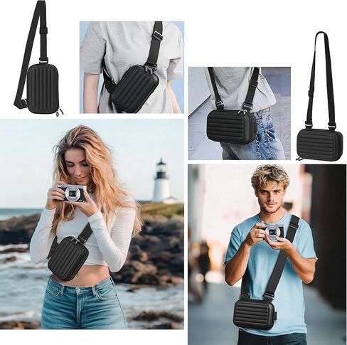 Leayjeen Digital Camera Case Compatible with Sony DSCW800/W830,Canon PowerShot and More,Waterproof and Shockproof Universal Compact Digital Camera Bag with 2-3 Carrying Modes-Black(Case Only) in Saudi Arabia