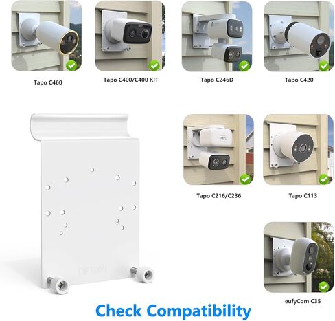 حامل جانبي من الفينيل متوافق مع كاميرا eufy Security eufyCam C35 (أبيض) in Saudi Arabia