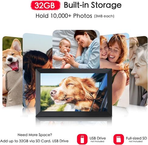 إطار صور رقمي مكون من قطعتين، إطار صور رقمي Frameo WiFi مقاس 15.6 بوصة مع إطار صور رقمي Frameo WiFi مقاس 10.1 بوصة، شاشة لمس عالية الدقة 1280*800 IPS، تخزين 32 جيجابايت، مشاركة فورية لصور الفيديو، هاتف ذكي in Kuwait