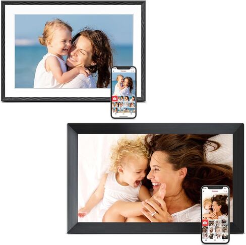 إطار صور رقمي مكون من قطعتين، إطار صور رقمي Frameo WiFi مقاس 15.6 بوصة مع إطار صور رقمي Frameo WiFi مقاس 10.1 بوصة، شاشة لمس عالية الدقة 1280*800 IPS، تخزين 32 جيجابايت، مشاركة فورية لصور الفيديو، هاتف ذكي in Kuwait