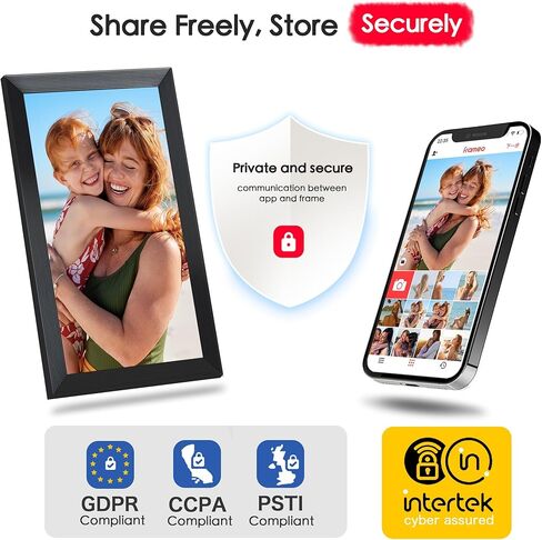 إطار صور رقمي مكون من قطعتين، إطار صور رقمي Frameo WiFi مقاس 15.6 بوصة مع إطار صور رقمي Frameo WiFi مقاس 10.1 بوصة، شاشة لمس عالية الدقة 1280*800 IPS، تخزين 32 جيجابايت، مشاركة فورية لصور الفيديو، هاتف ذكي in Kuwait