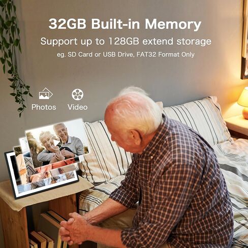 إطار صور رقمي مكون من قطعتين، إطار صور رقمي Frameo WiFi مقاس 15.6 بوصة، شاشة لمس عالية الدقة 1280 * 800 IPS، تخزين 32 جيجابايت، مشاركة فورية لصور الفيديو، هاتف ذكي in Kuwait