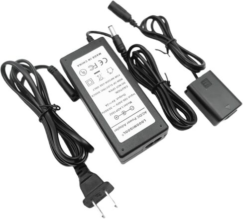 NP-FW50 Dummy Battery AC Power Adapter for Sony ZV-E10 A3000 A5000 A5100 A6000 A6100 A6300 A6400 A6500 A7 A7 II A7R A7R II A7S A7S II A35 A37 A55 RX10 II III IV Cameras in Saudi Arabia