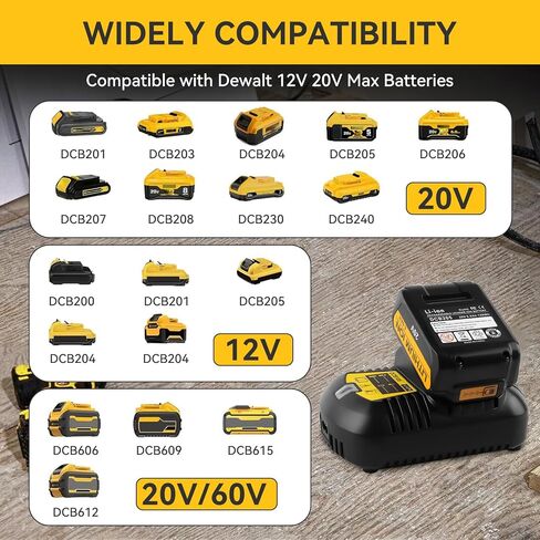 20V 6.0Ah Battery Replacement for Dewalt 20V Max Battery and DCB105 Charger Combo (Not Made in Dewalt) in Saudi Arabia