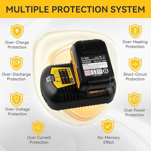 20V 6.0Ah Battery Replacement for Dewalt 20V Max Battery and DCB105 Charger Combo (Not Made in Dewalt) in Saudi Arabia