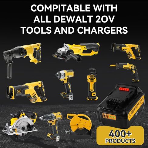 20V 6.0Ah Battery Replacement for Dewalt 20V Max Battery and DCB105 Charger Combo (Not Made in Dewalt) in Saudi Arabia