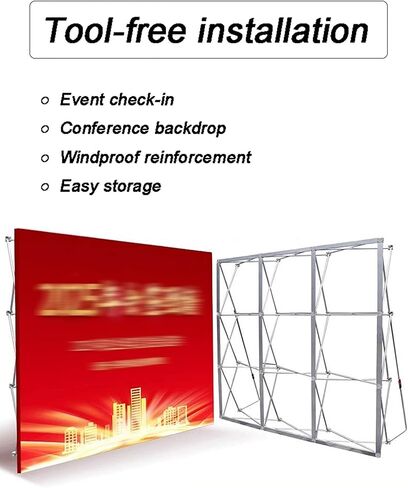 Outdoor Portable Pop Up Backdrop Stand - Collapsible Iron Display Stands Frame for Trade Show Exhibition Conference Booth(230x155cm/90.5x61in) in Saudi Arabia