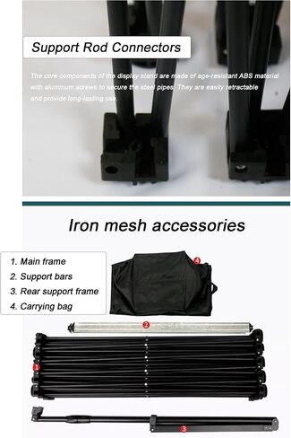 Outdoor Portable Pop Up Backdrop Stand - Collapsible Iron Display Stands Frame for Trade Show Exhibition Conference Booth(230x155cm/90.5x61in) in Saudi Arabia