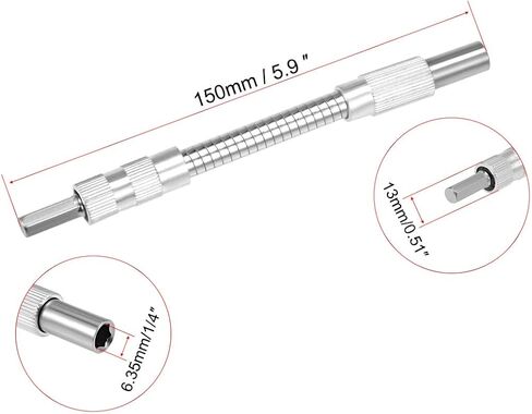 Flexible Extension Screwdriver Bit Holder Magnetic Extention Hex Shaft Screw Drill Connection Tip,5.9-inch Flex Shaft,1/4''-Hexagon Drill in Saudi Arabia