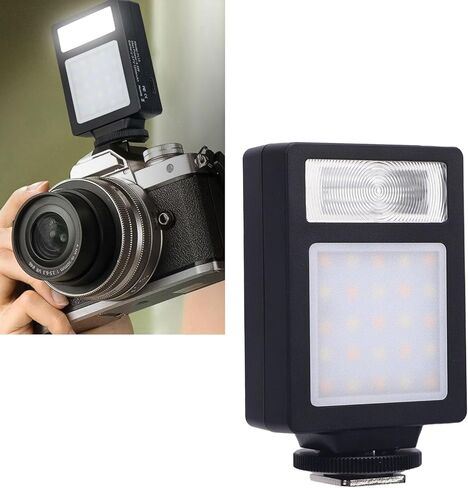 Yunseity Camera Flash with Video Light, 2500K-6500K CRI96 Bi Color Hot Shoe Mount Flashlight, Universal On Camera Flash Speedlight for DSLR Cameras Photography in Saudi Arabia