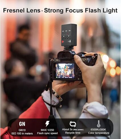 Yunseity Camera Flash with Video Light, 2500K-6500K CRI96 Bi Color Hot Shoe Mount Flashlight, Universal On Camera Flash Speedlight for DSLR Cameras Photography in Saudi Arabia