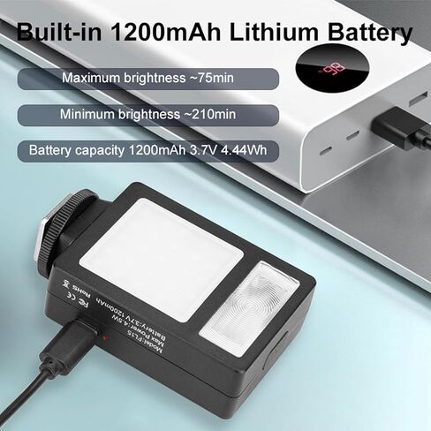 Yunseity Camera Flash with Video Light, 2500K-6500K CRI96 Bi Color Hot Shoe Mount Flashlight, Universal On Camera Flash Speedlight for DSLR Cameras Photography in Saudi Arabia