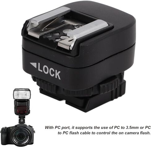 Pissente TF 334 HOT Shoe Adapter with PC SYNC Port, Flash Adapter for A7/A9 Series Cameras, Compatible with SPEEDLITES in Saudi Arabia