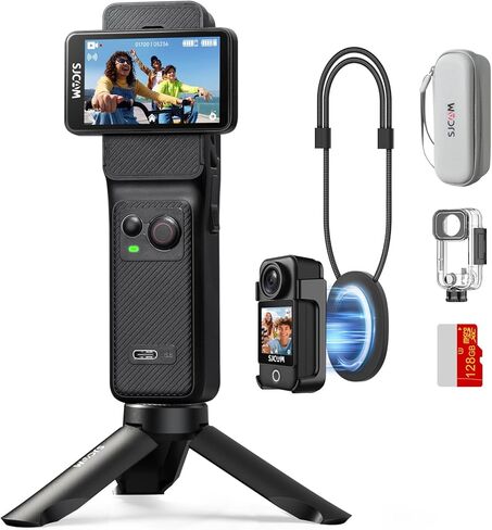 مجموعة تسجيل فيديو SJCAM C400، كاميرا محمولة بجيب 4K، استخدام طاقة 7 ساعات، كاميرا عمل تثبيت 6 محاور، شاشة لمس كبيرة 2.29 بوصة، كاميرا جسم مقاومة للماء 30 مترًا، كاميرا تسجيل فيديو لليوتيوب، أسود، هدايا in Kuwait