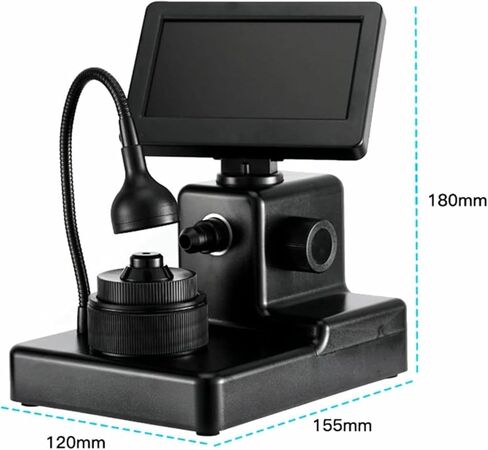 عارض النقش الماسي، مجهر رقمي LCD مقاس 4.3 بوصة، مع ضوء ملء LED، تكبير 50-1000X، نطاق تركيز قابل للتعديل 10-40 مم، لاختبار الماس in Kuwait
