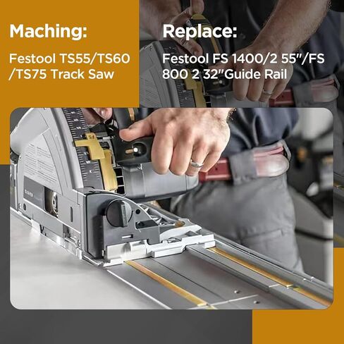 سكة توجيه منشار المسار مقاس 64 بوصة متوافقة مع منشار المسار Festool، سكة توجيه FS-800/2 مع موصل لسكة توجيه مناشير المسار Festool TS-55/TS-75 مثالية لمنشار المسار Festool وقطع النجارة الأطول in Kuwait
