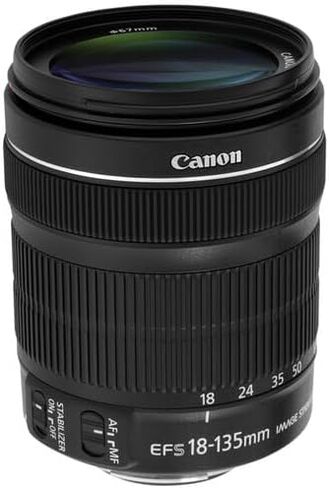 عدسة Canon EF-S 18-135mm f/3.5-5.6 هي عدسة STM | تكبير متعدد الإمكانات متعدد الإمكانات مع تثبيت الصورة والتركيز التلقائي السلس| للسفر وتصوير الصور الشخصية والفيديو (6097B002) + محول EF-EOS R + حقيبة + بطاقة سعة 64 جيجابايت in Saudi Arabia