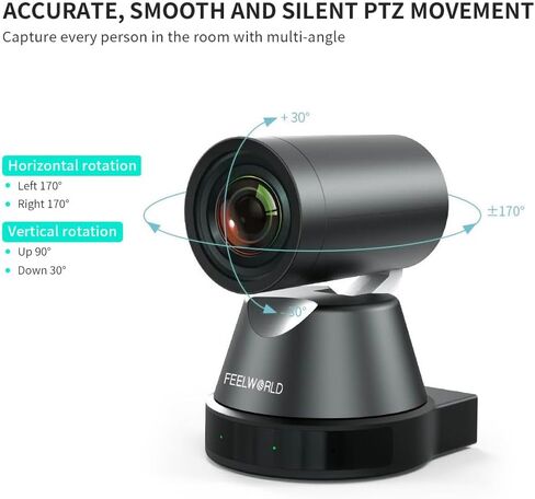 كاميرا FEELWORLD 4K12X 4K PTZ 12X زووم بصري AI تتبع HDMI USB IP جهاز تحكم عن بعد يصل إلى 255 موضعًا محددًا مسبقًا in Kuwait
