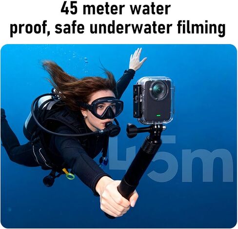 Bewinner Water Proof Dive Case, 45M 147FT Underwater Camera Housing for Osmo 360, with Bracket and Silicone Lens Cap, Suitable for Scuba Diving Snorkeling Surfing Skiing in Saudi Arabia