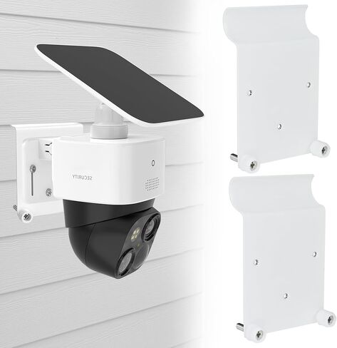 2 حزمة من حامل الفينيل المتوافق مع Eufy SoloCam S340/E30/E42 وEufy 4G LTE Cam S330 دعامة تثبيت للكاميرا الخارجية للأمان الشمسي بدون مثقاب، أبيض in Kuwait