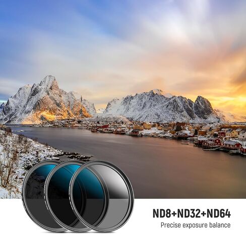 NEEWER 67mm ND Filter Set, ND8/32/64 (3/5/6 Stops) Multicoated Neutral Density Camera Lens Filter Photography Accessories with Storage Case & Cleaning Cloth, 3 Packs in Saudi Arabia
