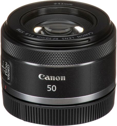 عدسة كانون RF 50 ملم f/1.8 STM | برايم قياسي مدمج مع فتحة f/1.8 ساطعة وتركيز تلقائي سلس STM | للصور الشخصية وتصوير الشوارع والتصوير اليومي (4515C002) + محول EF-EOS R + حقيبة + بطاقة سعة 64 جيجابايت in Saudi Arabia
