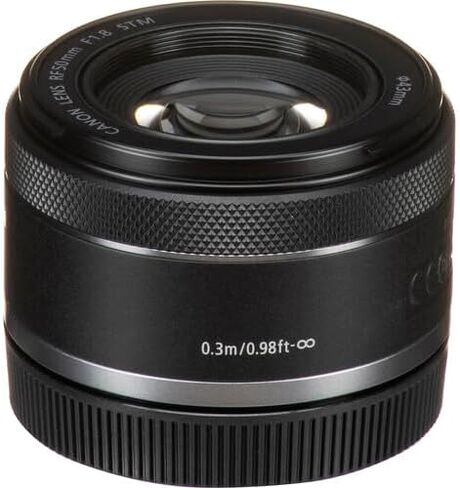 عدسة كانون RF 50 ملم f/1.8 STM | برايم قياسي مدمج مع فتحة f/1.8 ساطعة وتركيز تلقائي سلس STM | للصور الشخصية وتصوير الشوارع والتصوير اليومي (4515C002) + محول EF-EOS R + حقيبة + بطاقة سعة 64 جيجابايت in Saudi Arabia