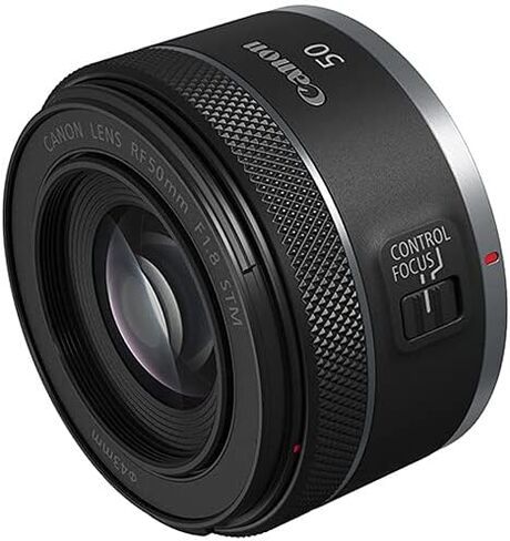 عدسة كانون RF 50 ملم f/1.8 STM | برايم قياسي مدمج مع فتحة f/1.8 ساطعة وتركيز تلقائي سلس STM | للصور الشخصية وتصوير الشوارع والتصوير اليومي (4515C002) + محول EF-EOS R + حقيبة + بطاقة سعة 64 جيجابايت in Saudi Arabia