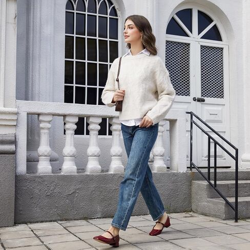 Low Heel Adjustable Strap Ballet Flats for Daily Work and Casual Wear in Kuwait
