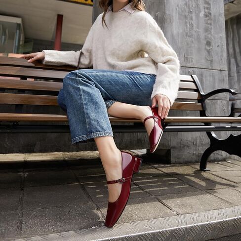 Low Heel Adjustable Strap Ballet Flats for Daily Work and Casual Wear in Kuwait