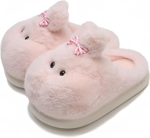 Cute animal cotton slippers, with EVA soles, made of plush material, non - slip, warm indoor home shoes. in Saudi Arabia