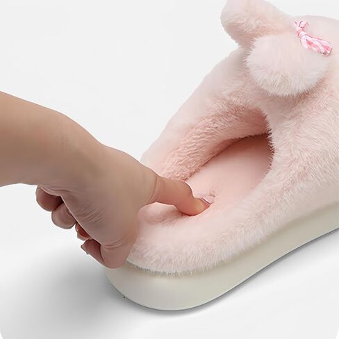 Cute animal cotton slippers, with EVA soles, made of plush material, non - slip, warm indoor home shoes. in Saudi Arabia