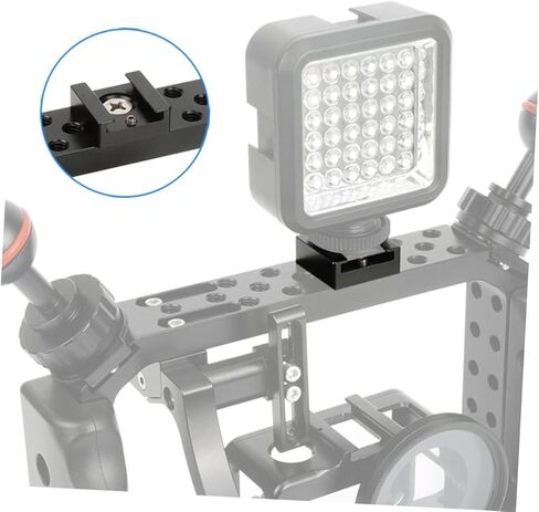 Kisangel 2Pcs Multifunction Cold Shoe Flash Adapter Mount Quick Release Bracket for Camera Photography Lighting Stand, Black, Compatible with Hot Shoe Accessories in Saudi Arabia