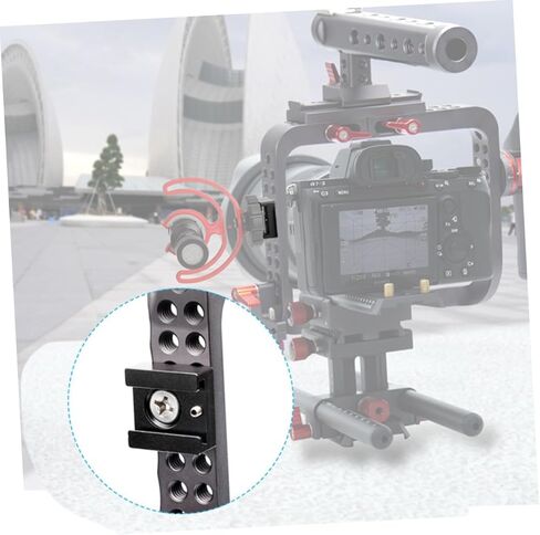 Kisangel 2Pcs Multifunction Cold Shoe Flash Adapter Mount Quick Release Bracket for Camera Photography Lighting Stand, Black, Compatible with Hot Shoe Accessories in Saudi Arabia