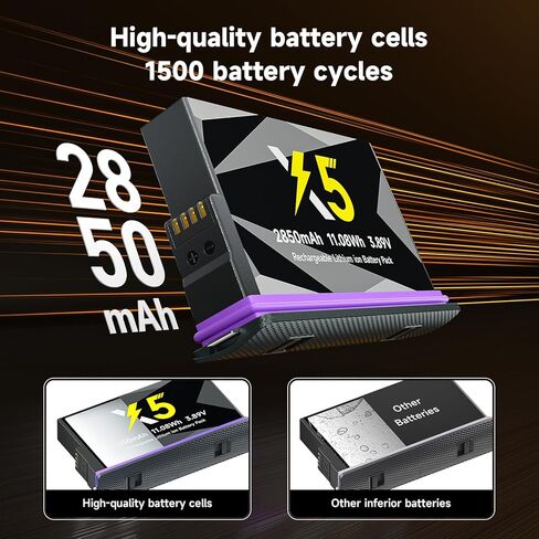 2-Pack 2850mAh Long Lasting Battery with LED Dual Slot Fast Charger for Insta360 X5 in Kuwait
