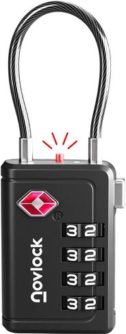 TSA Approved Luggage Locks | Inspection Indicator, 4-Digit Combination, Durable Zinc Alloy | for Suitcases, Backpacks, Travel Bags | Black, 2-Pack in Kuwait