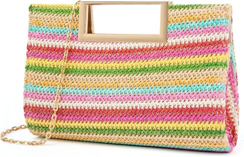 حقيبة يد نسائية عصرية من جلد البولي يوريثان بقبضة معدنية مقطوعة مع حزام كتف in Kuwait