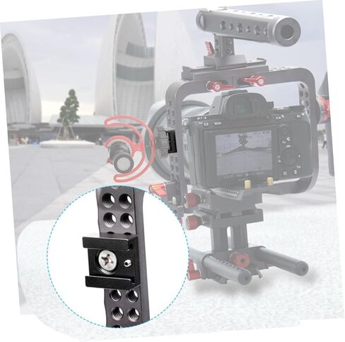 2Pcs Cold Shoe Flash Adapter Mounts Quick Release Bracket for Camera Photography Lighting Stands Black Multifunctional Shoe Flash Bracket Compatible with DSLR and Studio Lights in Saudi Arabia