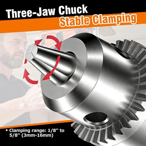 Heavy-Duty 1/8''- 5/8'' Magnetic Drill Chuck Adapter,3/4'' Weldon Shank with B16 Tapered Drill Bit Adapter and Drill Chuck Key,Weldon Adapter for Power Magnetic Drill Press,Metal and Wood Processing in Saudi Arabia